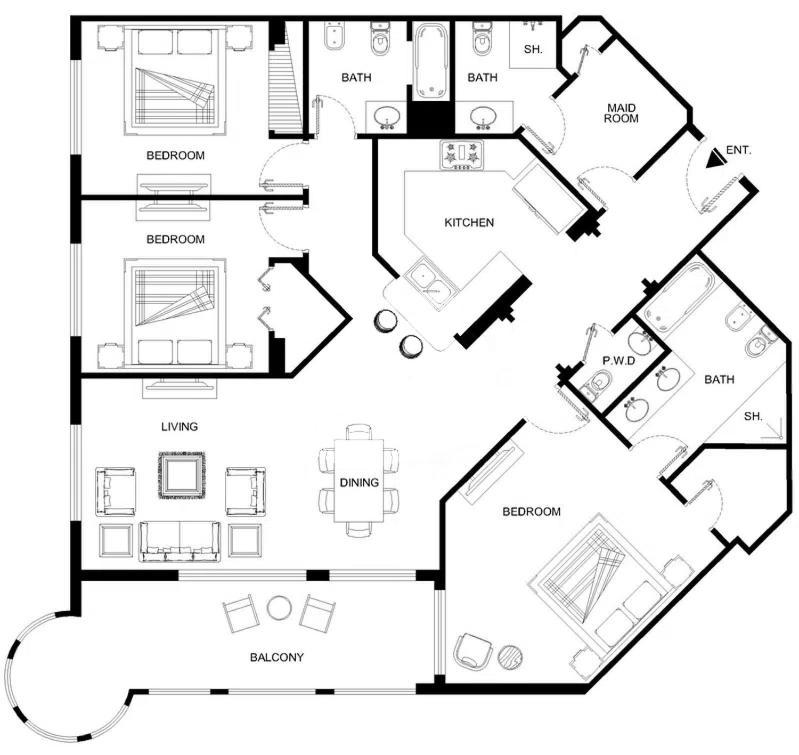 Апартаменти Lux - The Shoreline Penthouse